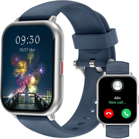 Ruimen montre connectée homme femme avec appel bleutooth rappel intelligent podometre moniteur sommeil cardiofrequencemetre oxym