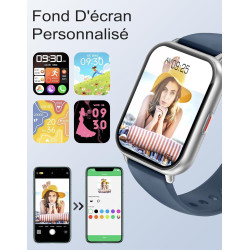 Ruimen montre connectée homme femme avec appel bleutooth rappel intelligent podometre moniteur sommeil cardiofrequencemetre oxym