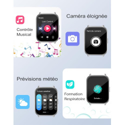 Ruimen montre connectée homme femme avec appel bleutooth rappel intelligent podometre moniteur sommeil cardiofrequencemetre oxym
