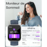 Ruimen montre connectée homme femme avec appel bleutooth rappel intelligent podometre moniteur sommeil cardiofrequencemetre oxym