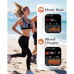 Ruimen montre connectée femme appel bleutooth lecteur de musique montre sport smartwatch pour android ios podometre cardiofreque