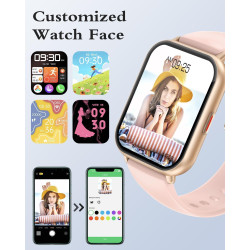 Ruimen montre connectée femme appel bleutooth lecteur de musique montre sport smartwatch pour android ios podometre cardiofreque