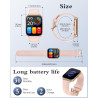 Ruimen montre connectée femme appel bleutooth lecteur de musique montre sport smartwatch pour android ios podometre cardiofreque