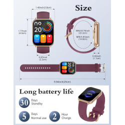Ruimen montre connectée femme appel bleutooth plusieurs modes sportifs notifications intelligentes surveillance du cycle menstru