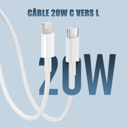 Lot de 2 pour Chargeur Rapide iPhone, PD USB-C Prise Secteur avec 2m Câble USB C vers Lightning pour iPhone 14/14 pro/13/13 Pro/