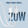 Lot de 2 pour Chargeur Rapide iPhone, PD USB-C Prise Secteur avec 2m Câble USB C vers Lightning pour iPhone 14/14 pro/13/13 Pro/