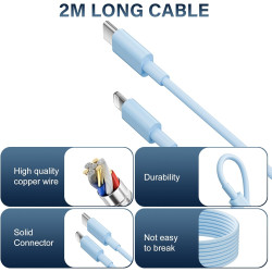 Chargeur Rapide pour iPhone, Lot de 2 PD 3.0 Prise USB C avec 2M Cable Lightning for iPhone 14/14Pro/13/13 Mini/13 Pro/13Pro Max