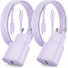 Chargeur Rapide pour iPhone, Lot de 2 PD 3.0 Prise USB C avec 2M Cable Lightning for iPhone 14/14Pro/13/13 Mini/13 Pro/13Pro Max