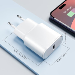 Lot de 2 pour Chargeur Rapide iPhone, 25W PD USB-C Prise Secteur avec 2m Câble (iPhone 15 25W)
