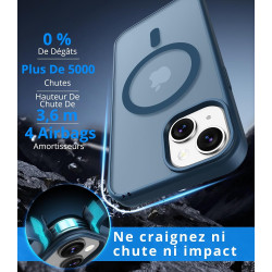Vansdon Magnétique Coque pour iPhone 13 / iPhone 14 avec 1 Verre Trempé, Compatible avec MagSafe, Protection Contre Les Chutes d