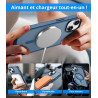 Vansdon Magnétique Coque pour iPhone 13 / iPhone 14 avec 1 Verre Trempé, Compatible avec MagSafe, Protection Contre Les Chutes d