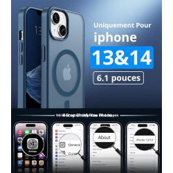 Vansdon Magnétique Coque pour iPhone 13 / iPhone 14 avec 1 Verre Trempé, Compatible avec MagSafe, Protection Contre Les Chutes d