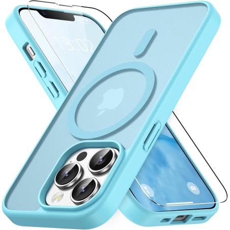 Vansdon Magnétique Coque pour iPhone 13 Pro Max avec 1 Verre Trempé, Compatible avec MagSafe, Protection Contre Les Chutes de qu