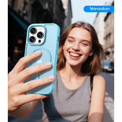 Vansdon Magnétique Coque pour iPhone 13 Pro Max avec 1 Verre Trempé, Compatible avec MagSafe, Protection Contre Les Chutes de qu