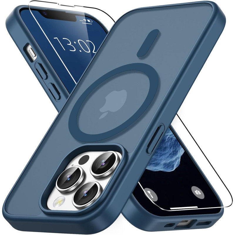 Vansdon Magnétique Coque pour iPhone 13 Pro avec 1 Verre Trempé, Compatible avec MagSafe, Protection Contre Les Chutes de qualit