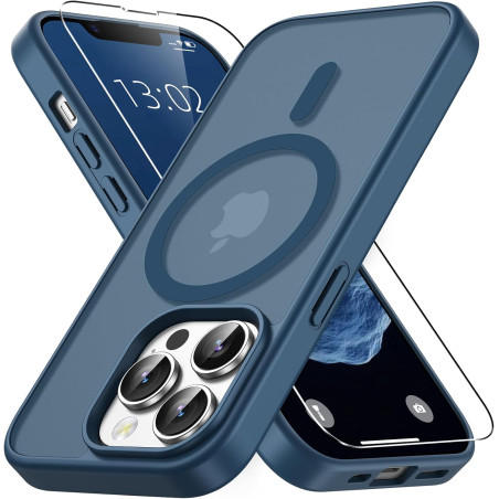 Vansdon Magnétique Coque pour iPhone 13 Pro avec 1 Verre Trempé, Compatible avec MagSafe, Protection Contre Les Chutes de qualit