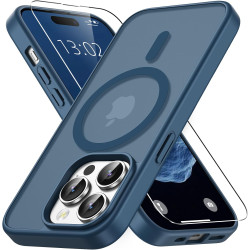 Vansdon Magnétique Coque pour iPhone 14 Pro avec 1 Verre Trempé, Compatible avec MagSafe, Protection Contre Les Chutes de qualit