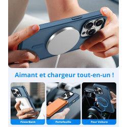 Vansdon Magnétique Coque pour iPhone 14 Pro avec 1 Verre Trempé, Compatible avec MagSafe, Protection Contre Les Chutes de qualit