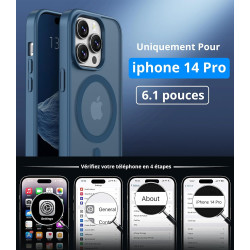 Vansdon Magnétique Coque pour iPhone 14 Pro avec 1 Verre Trempé, Compatible avec MagSafe, Protection Contre Les Chutes de qualit
