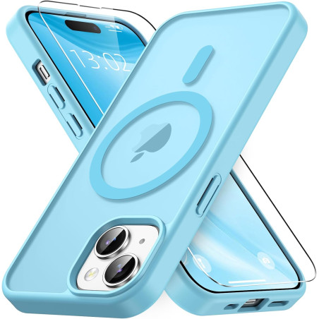 Vansdon Magnétique Coque pour iPhone 15 avec 1 Verre Trempé, Compatible avec MagSafe, Protection Contre Les Chutes de qualité Mi