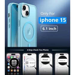 Vansdon Magnétique Coque pour iPhone 15 avec 1 Verre Trempé, Compatible avec MagSafe, Protection Contre Les Chutes de qualité Mi