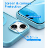 Vansdon Magnétique Coque pour iPhone 15 avec 1 Verre Trempé, Compatible avec MagSafe, Protection Contre Les Chutes de qualité Mi