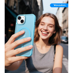 Vansdon Magnétique Coque pour iPhone 15 avec 1 Verre Trempé, Compatible avec MagSafe, Protection Contre Les Chutes de qualité Mi