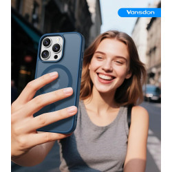 Vansdon Magnétique Coque pour iPhone 15 Pro avec 1 Verre Trempé, Compatible avec MagSafe, Protection Contre Les Chutes de qualit