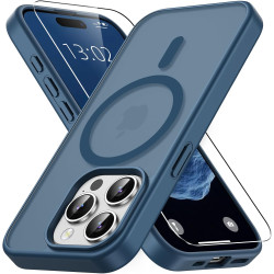 Vansdon Magnétique Coque pour iPhone 15 Pro Max avec 1 Verre Trempé, Compatible avec MagSafe, Protection Contre Les Chutes de qu
