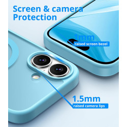 Vansdon Magnétique Coque pour iPhone 16 avec 1 Verre Trempé, Compatible avec MagSafe, Protection Contre Les Chutes de qualité Mi