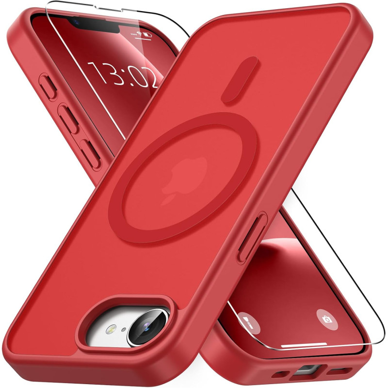 Vansdon Magnétique Coque pour iPhone 16e avec 1 Verre Trempé, Compatible avec MagSafe, Protection Contre Les Chutes de qualité M