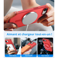 Vansdon Magnétique Coque pour iPhone 16e avec 1 Verre Trempé, Compatible avec MagSafe, Protection Contre Les Chutes de qualité M