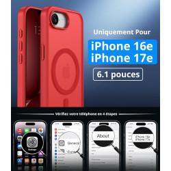 Vansdon Magnétique Coque pour iPhone 16e avec 1 Verre Trempé, Compatible avec MagSafe, Protection Contre Les Chutes de qualité M