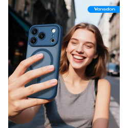 Vansdon Magnétique Coque pour iPhone 17 Pro Max avec 1 Verre Trempé, Compatible avec MagSafe, Protection Contre Les Chutes de qu
