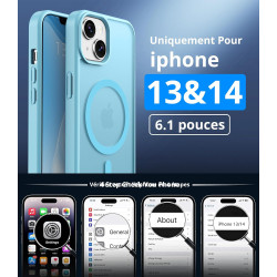Vansdon Magnétique Coque pour iPhone 13 / iPhone 14 avec 1 Verre Trempé, Compatible avec MagSafe, Protection Contre Les Chutes d