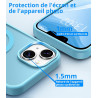 Vansdon Magnétique Coque pour iPhone 13 / iPhone 14 avec 1 Verre Trempé, Compatible avec MagSafe, Protection Contre Les Chutes d