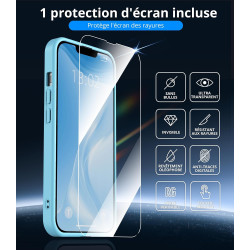 Vansdon Magnétique Coque pour iPhone 13 / iPhone 14 avec 1 Verre Trempé, Compatible avec MagSafe, Protection Contre Les Chutes d