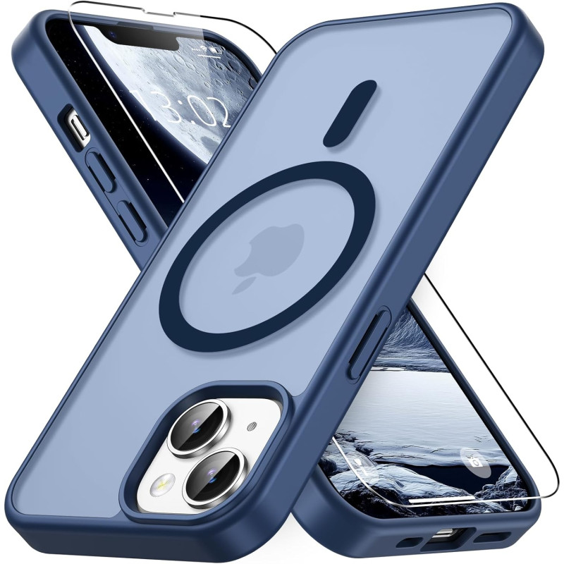 Vansdon Magnétique Coque pour iPhone 13/14 avec 1 Verre Trempé, Compatible avec MagSafe, Protection Contre Les Chutes de qualité