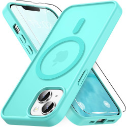 Vansdon Magnétique Coque pour iPhone 13 / iPhone 14 avec 1 Verre Trempé, Compatible avec MagSafe, Protection Contre Les Chutes d
