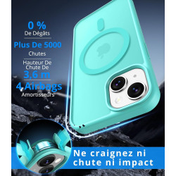 Vansdon Magnétique Coque pour iPhone 13 / iPhone 14 avec 1 Verre Trempé, Compatible avec MagSafe, Protection Contre Les Chutes d