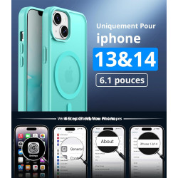 Vansdon Magnétique Coque pour iPhone 13 / iPhone 14 avec 1 Verre Trempé, Compatible avec MagSafe, Protection Contre Les Chutes d