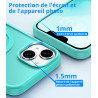 Vansdon Magnétique Coque pour iPhone 13 / iPhone 14 avec 1 Verre Trempé, Compatible avec MagSafe, Protection Contre Les Chutes d