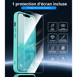 Vansdon Magnétique Coque pour iPhone 13 / iPhone 14 avec 1 Verre Trempé, Compatible avec MagSafe, Protection Contre Les Chutes d