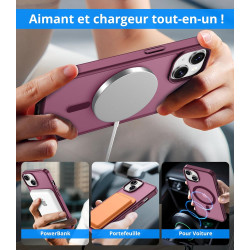Vansdon Magnétique Coque pour iPhone 13 / iPhone 14 avec 1 Verre Trempé, Compatible avec MagSafe, Protection Contre Les Chutes d