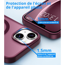 Vansdon Magnétique Coque pour iPhone 13 / iPhone 14 avec 1 Verre Trempé, Compatible avec MagSafe, Protection Contre Les Chutes d