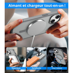 Vansdon Magnétique Coque pour iPhone 13 / iPhone 14 avec 1 Verre Trempé, Compatible avec MagSafe, Protection Contre Les Chutes d