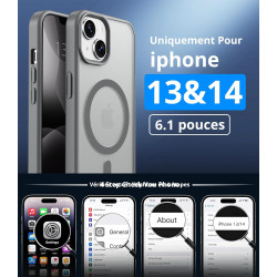 Vansdon Magnétique Coque pour iPhone 13 / iPhone 14 avec 1 Verre Trempé, Compatible avec MagSafe, Protection Contre Les Chutes d