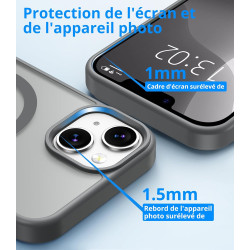 Vansdon Magnétique Coque pour iPhone 13 / iPhone 14 avec 1 Verre Trempé, Compatible avec MagSafe, Protection Contre Les Chutes d