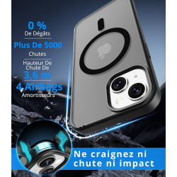 Vansdon Magnétique Coque pour iPhone 13 / iPhone 14 avec 1 Verre Trempé, Compatible avec MagSafe, Protection Contre Les Chutes d