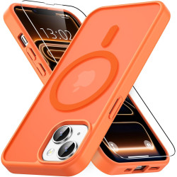 Vansdon magnétique coque pour iphone 13 / iphone 14 avec 1 verre trempé, compatible avec magsafe, protection contre les chutes d